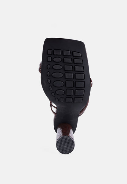 Dandelion High Block Heeled Croc Sandals-1