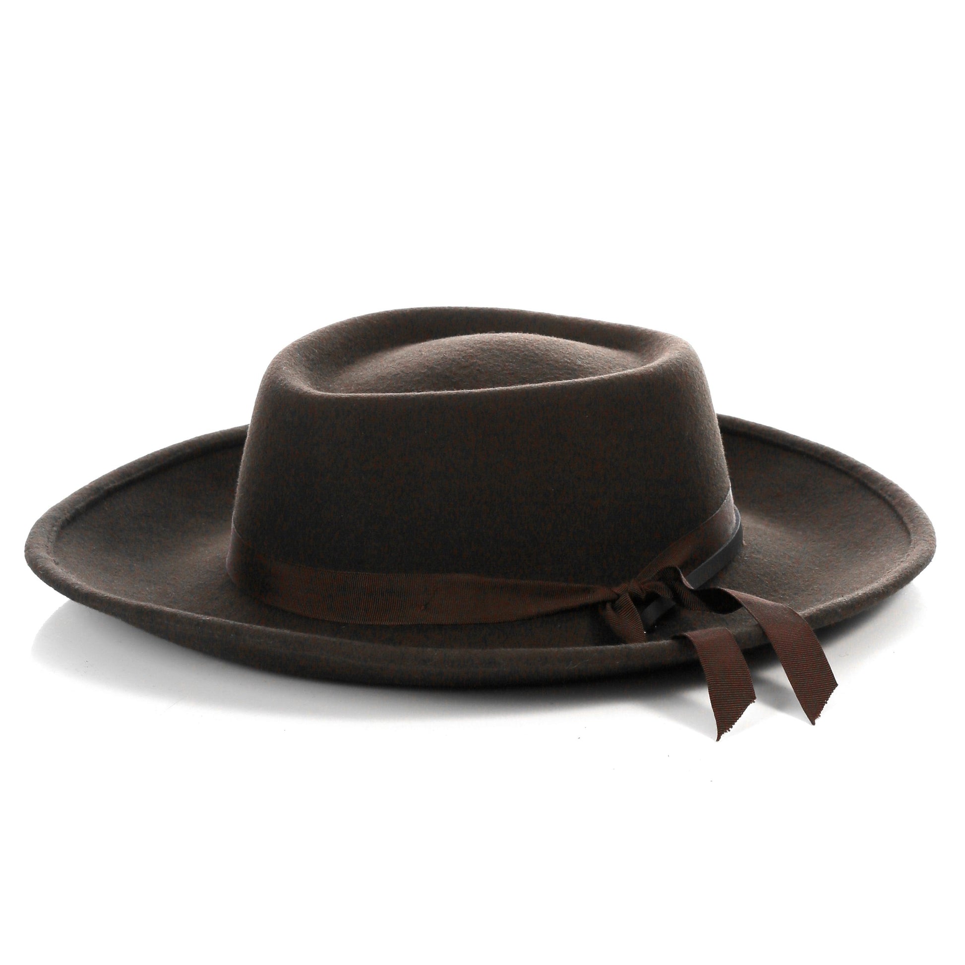 Dark Brown Wide Brim Fedora - Earp-0