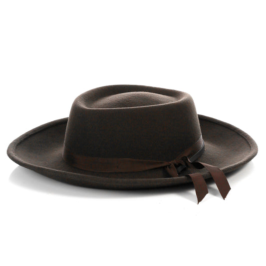 Dark Brown Wide Brim Fedora - Earp-0