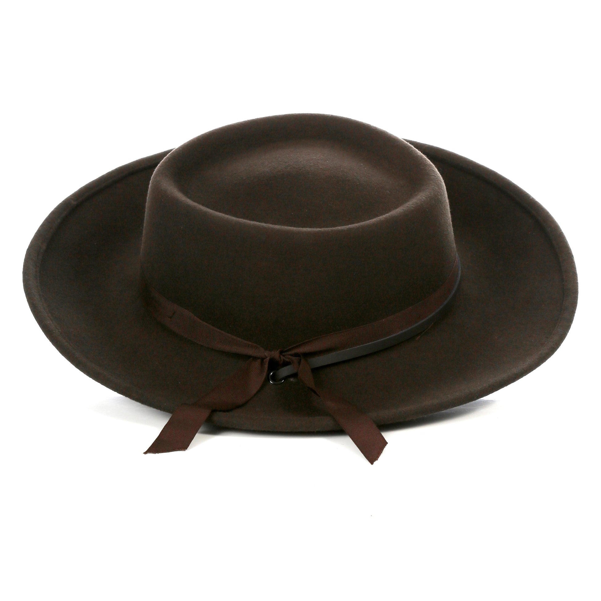 Dark Brown Wide Brim Fedora - Earp-1