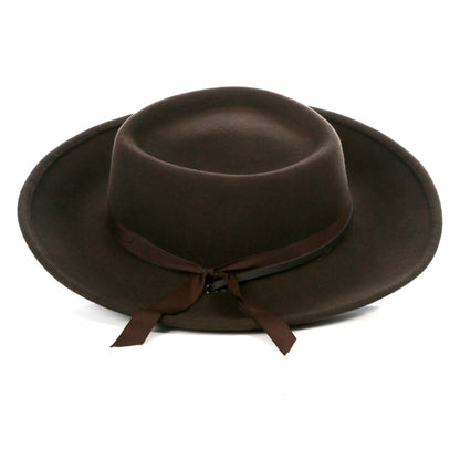 Dark Brown Wide Brim Fedora - Earp-1