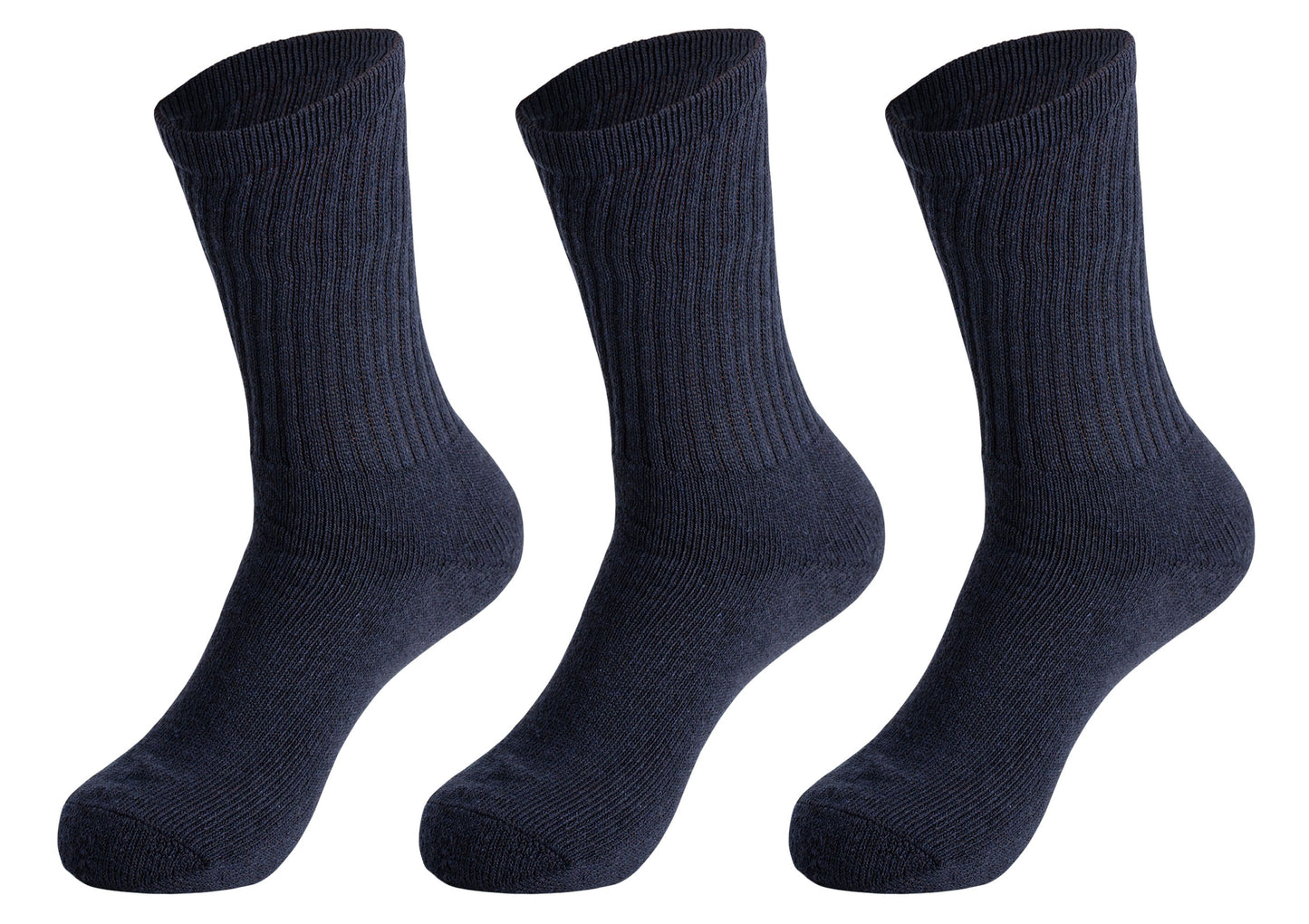 3 Pairs Cotton Crew Socks for Women – Soft, Breathable & Cushioned Athletic Sport Socks, Size 9-11-3