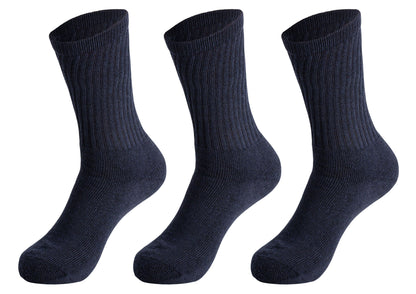 3 Pairs Cotton Crew Socks for Women – Soft, Breathable & Cushioned Athletic Sport Socks, Size 9-11-3