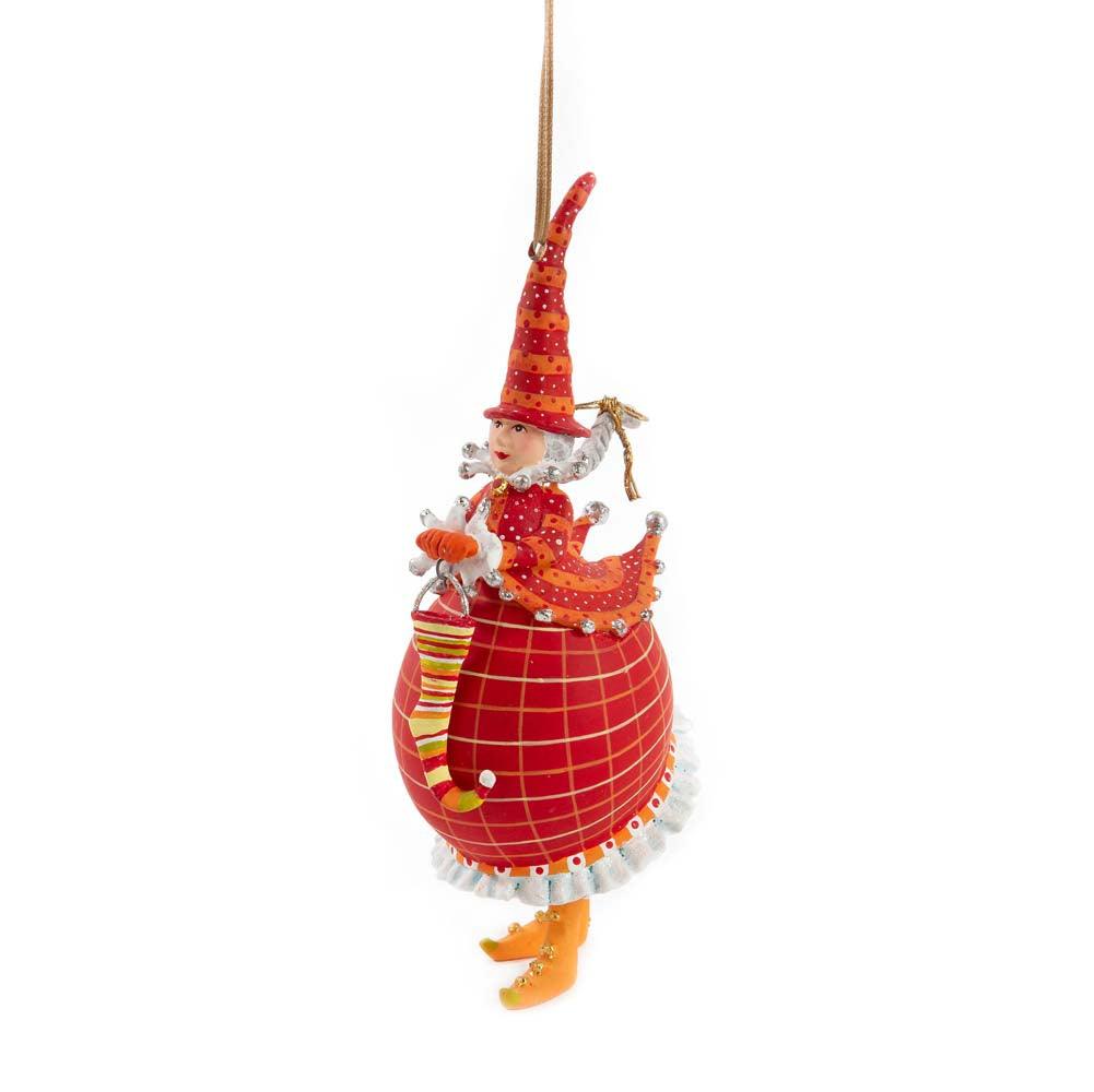 Dash Away Red Mrs. Santa Ornament by Patience Brewster-0