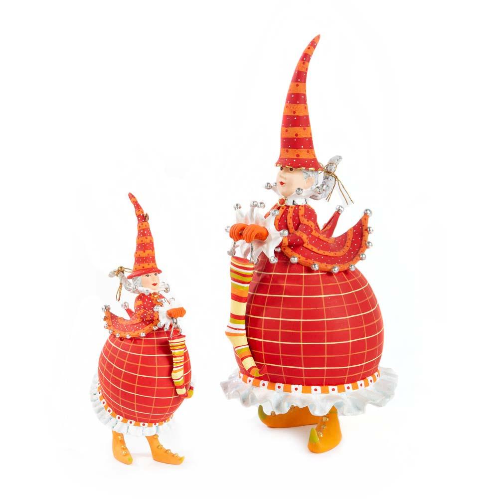 Dash Away Red Mrs. Santa Ornament by Patience Brewster-3