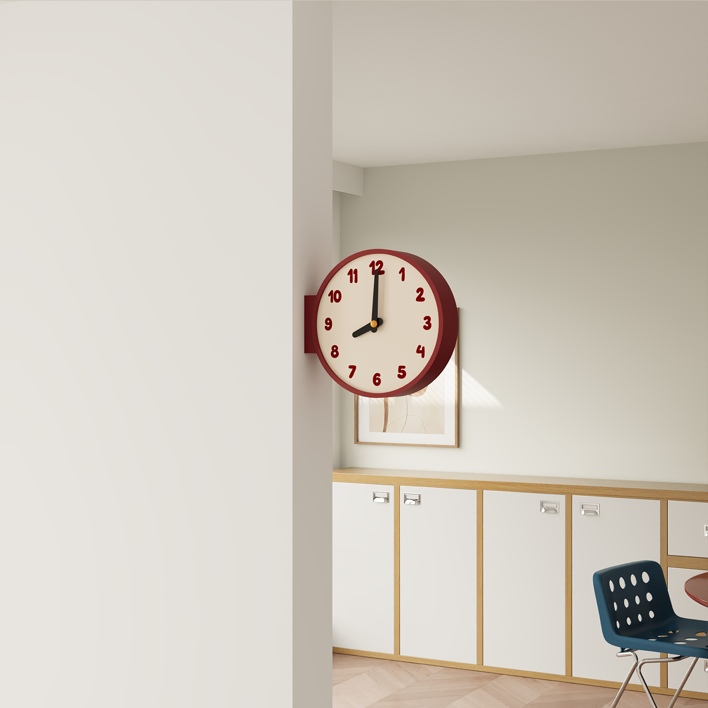 Corner View Double-Sided Clock-1