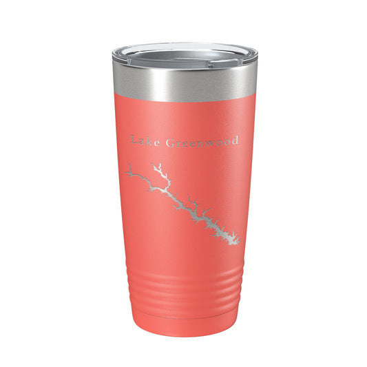 Lake Greenwood Map Tumbler Travel Mug Insulated Laser Engraved Coffee Cup South Carolina 20 oz-20