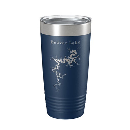 Beaver Lake Map Tumbler Travel Mug Insulated Laser Engraved Coffee Cup Arkansas 20 oz-2