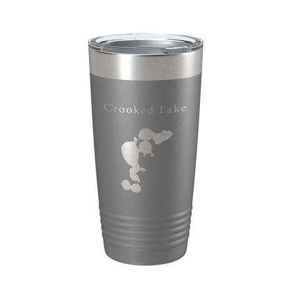 Crooked Lake Map Tumbler Travel Mug Insulated Laser Engraved Coffee Cup Florida 20 oz-16