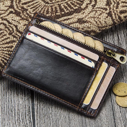 Flerna - Genuine Leather Slim RFID Protection Wallet/Card Holder-4