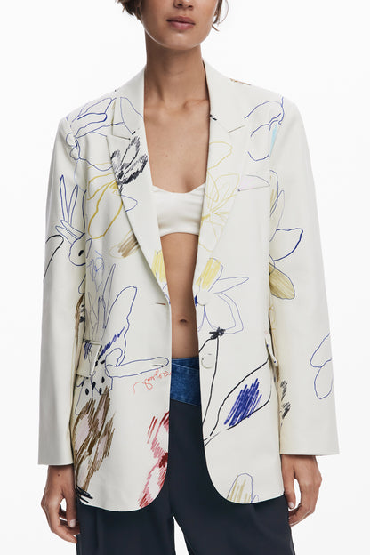 DESIGUAL CLASSIC WOMEN'S WHITE JACKET-0