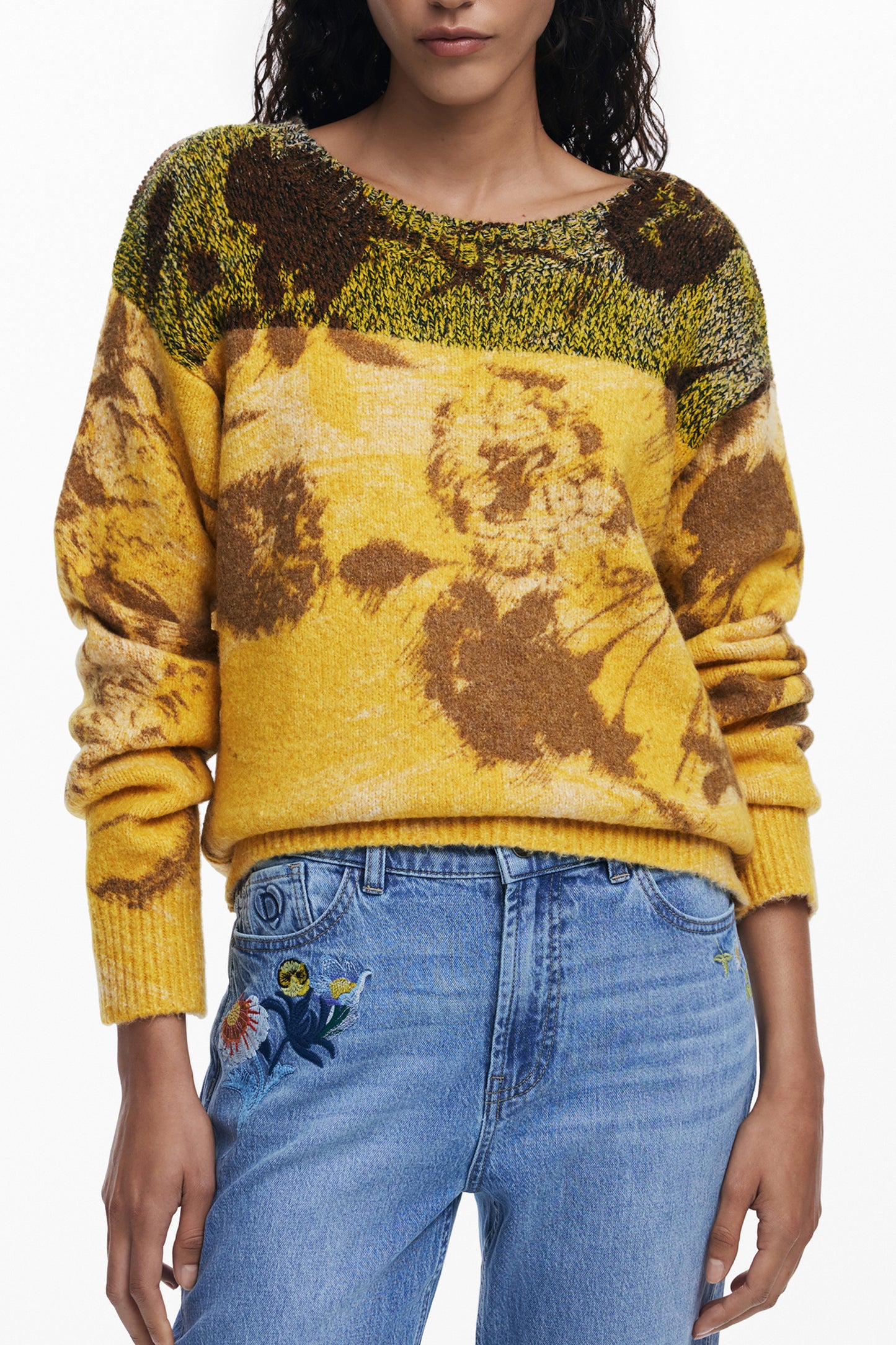 DESIGUAL WOMEN'S YELLOW SWEATER-0