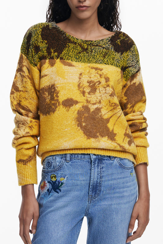 DESIGUAL WOMEN'S YELLOW SWEATER-0