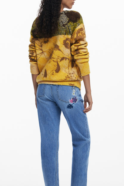 DESIGUAL WOMEN'S YELLOW SWEATER-1