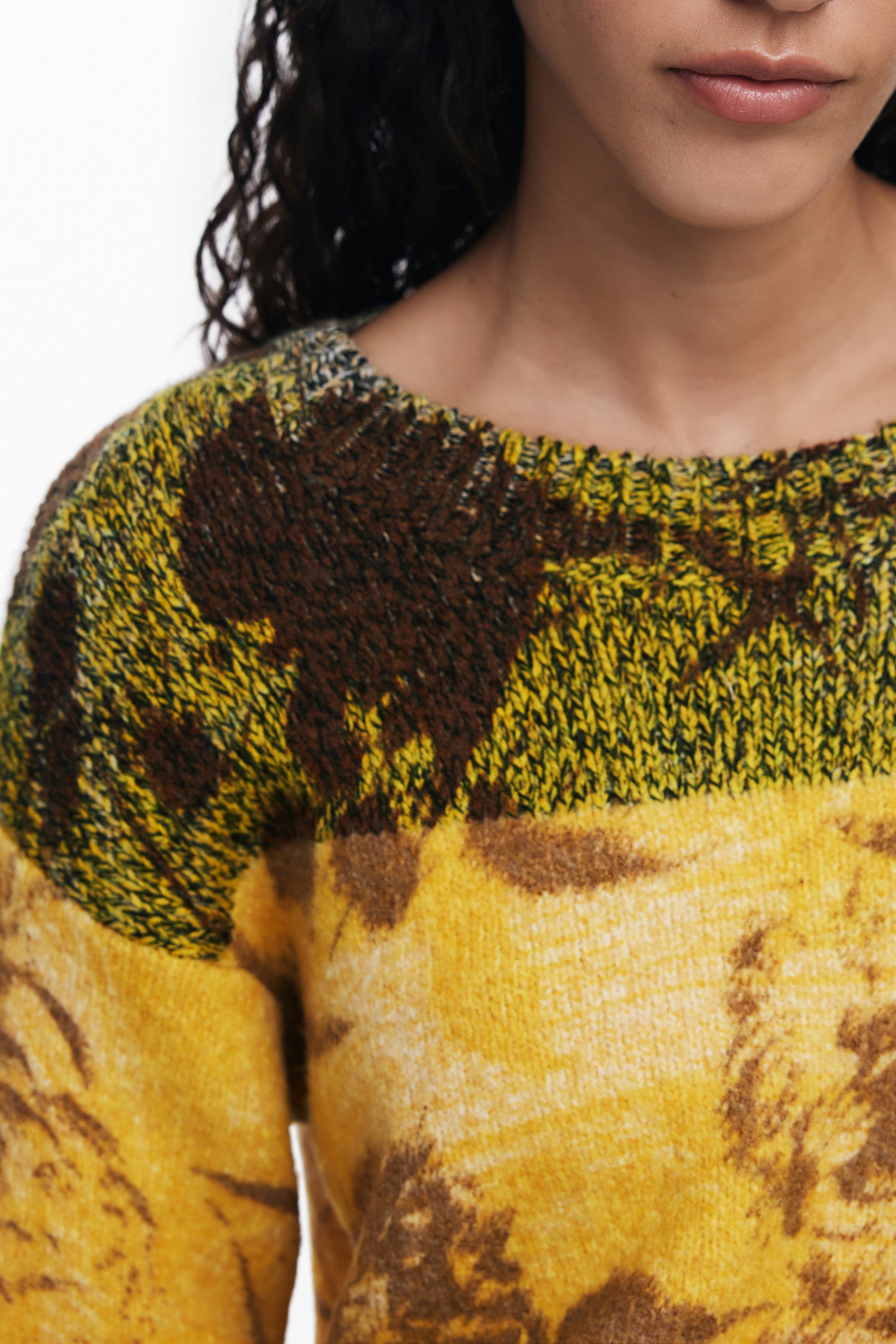 DESIGUAL WOMEN'S YELLOW SWEATER-2