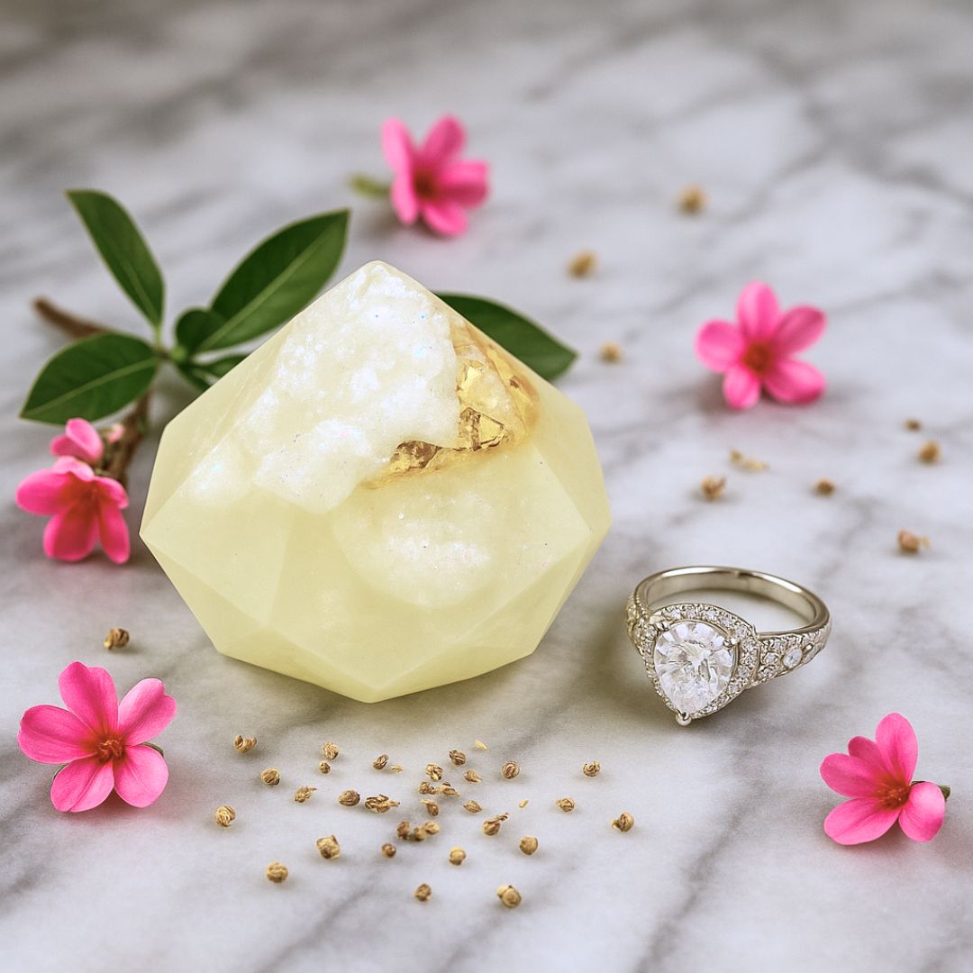 Diamond Gem Soap with Hidden Silver Ring-1