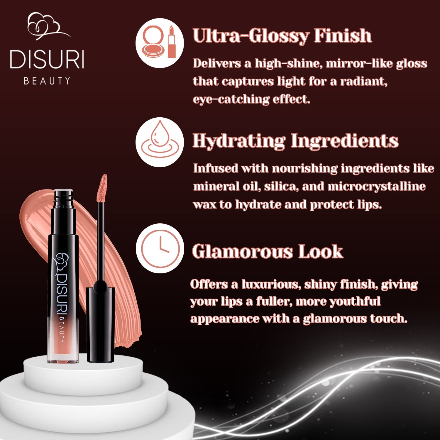 DISURI Beauty Glossy Blast Lip Gloss - Astoria-1