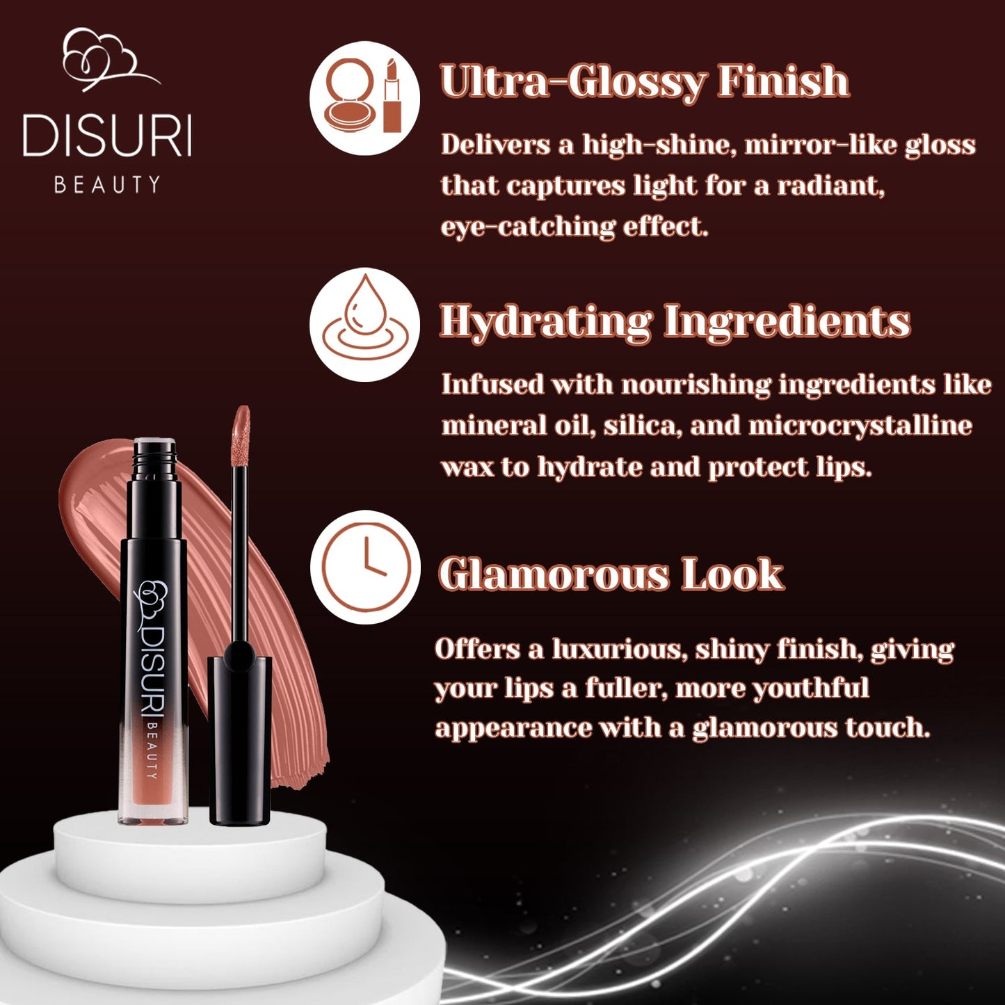DISURI Beauty Glossy Blast Lip Gloss - Cocoa Crush-2