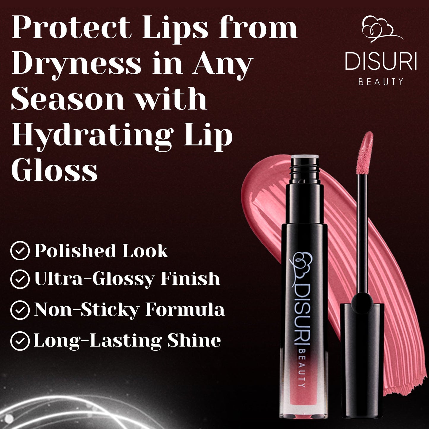 DISURI Beauty Glossy Blast Lip Gloss - Pink Berry Pie-3