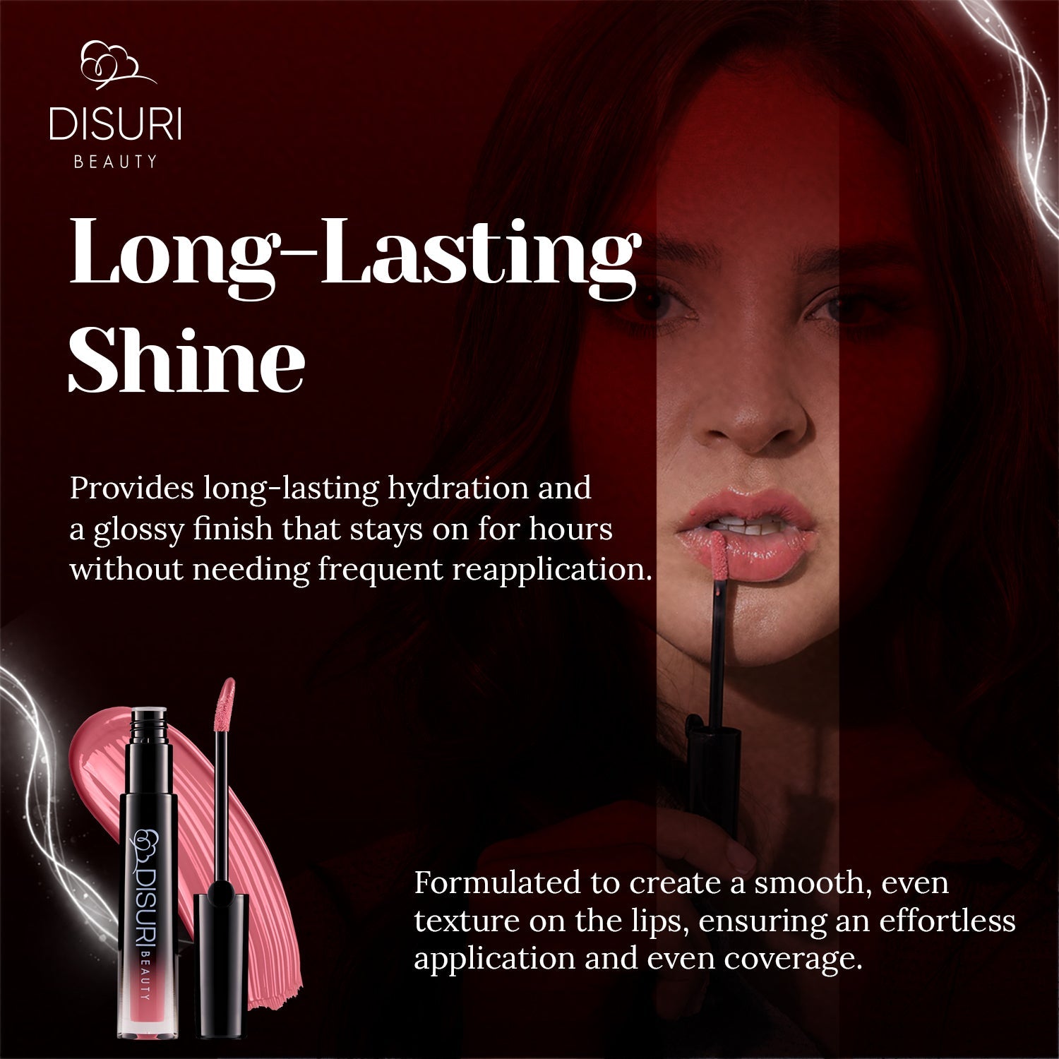 DISURI Beauty Glossy Blast Lip Gloss - Pink Berry Pie-2