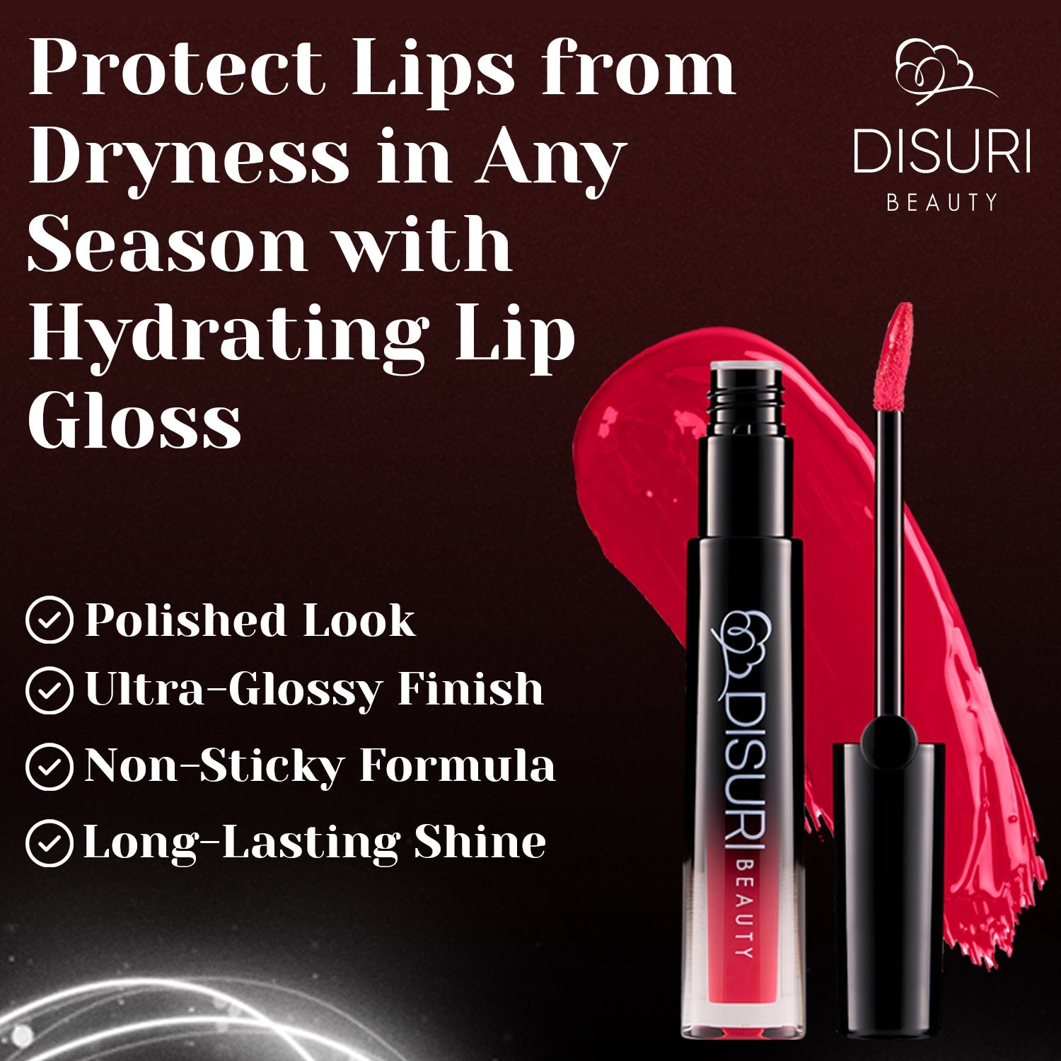 DISURI Beauty Glossy Blast Lip Gloss - Pink Fire-3