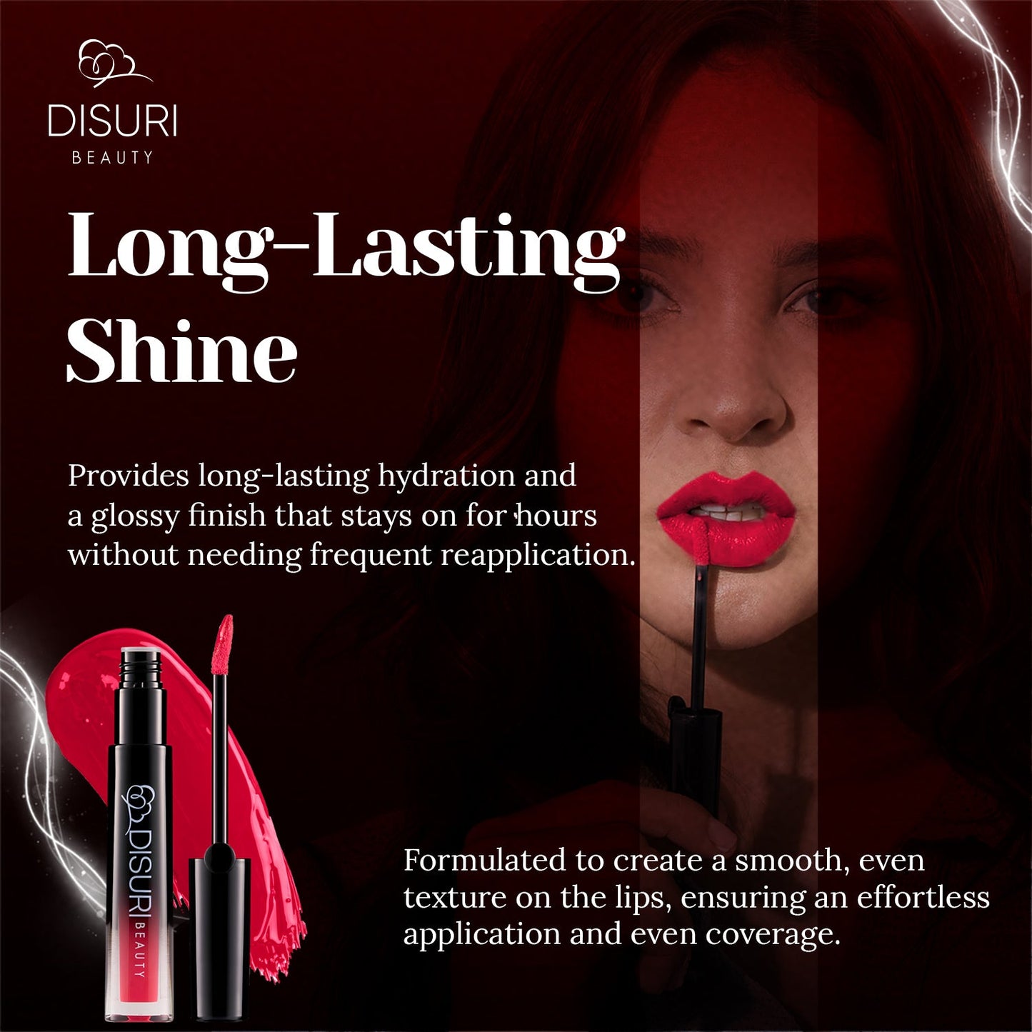 DISURI Beauty Glossy Blast Lip Gloss - Pink Fire-2