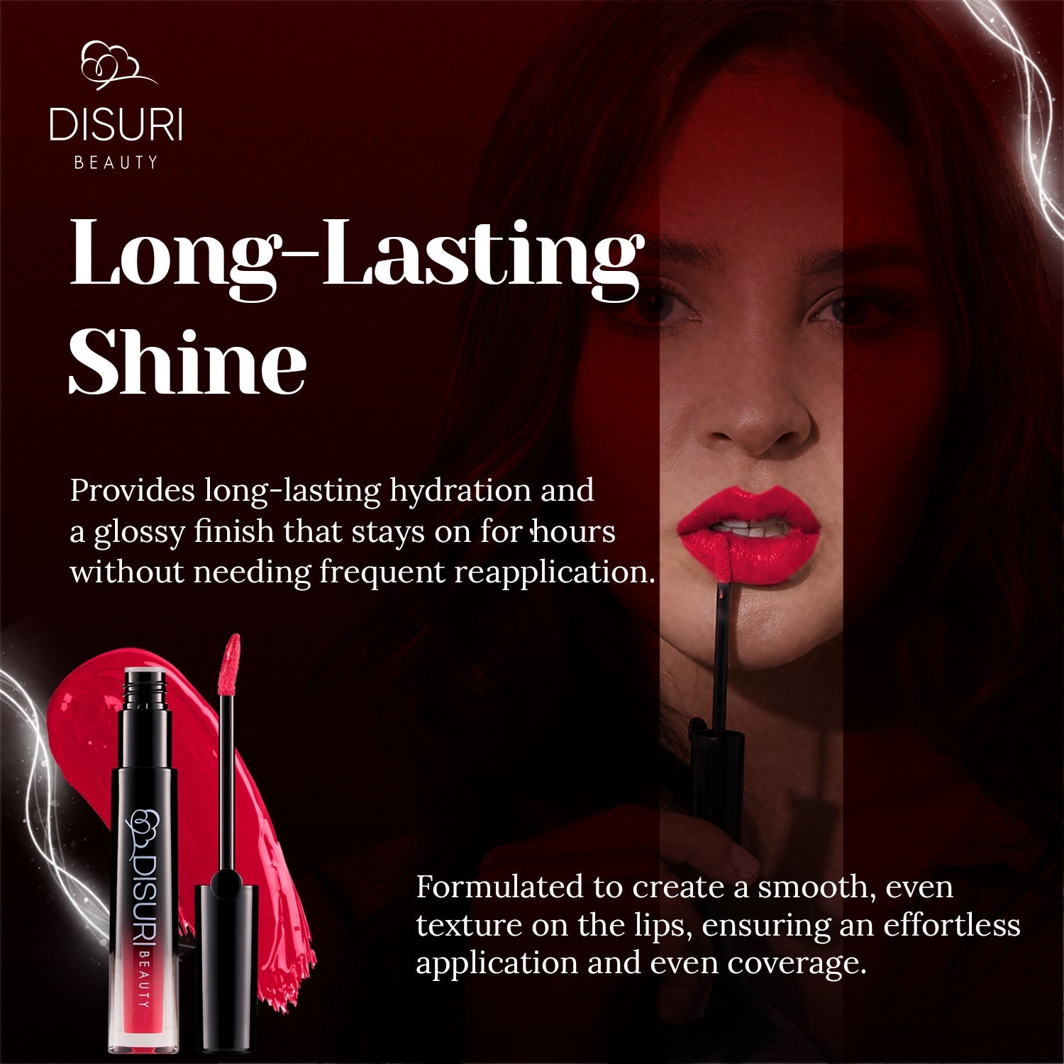 DISURI Beauty Glossy Blast Lip Gloss - Pink Fire-2