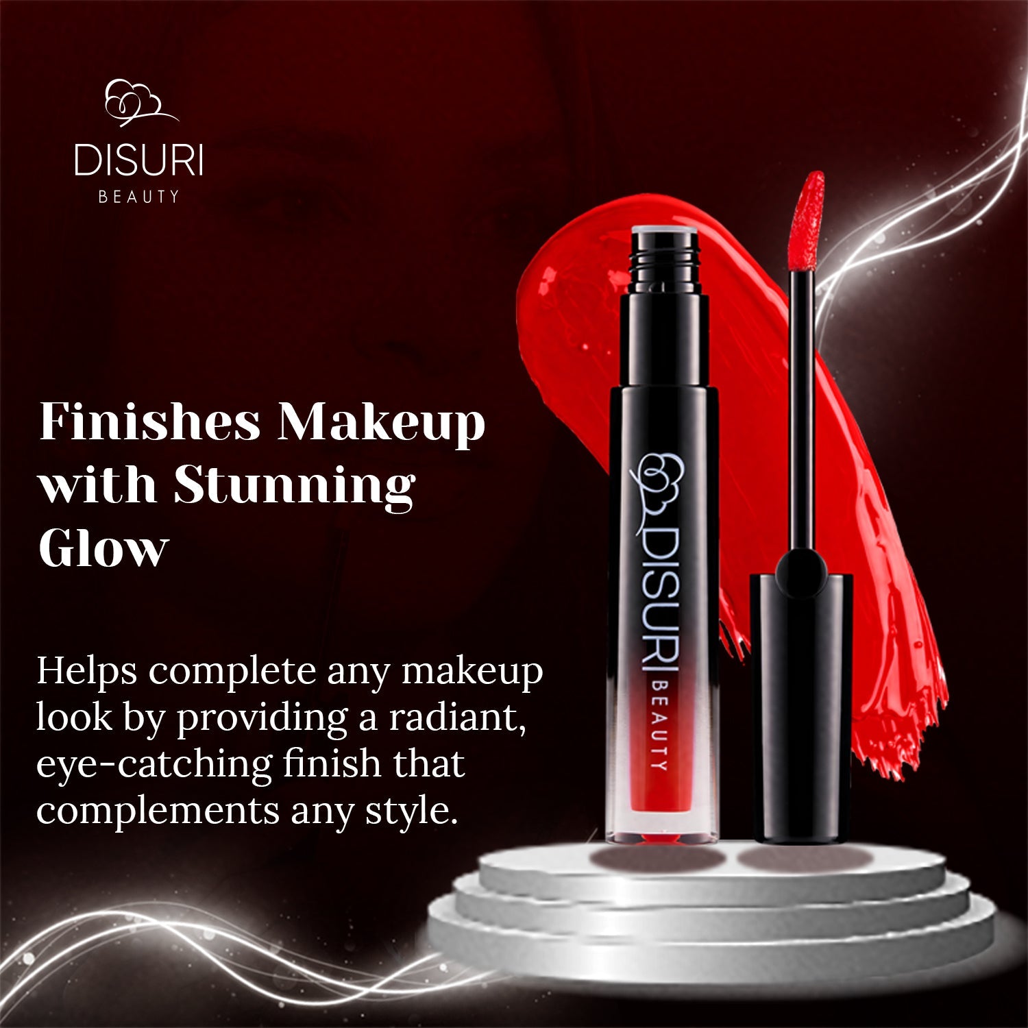 DISURI Beauty Glossy Blast Lip Gloss - Royal Red-4