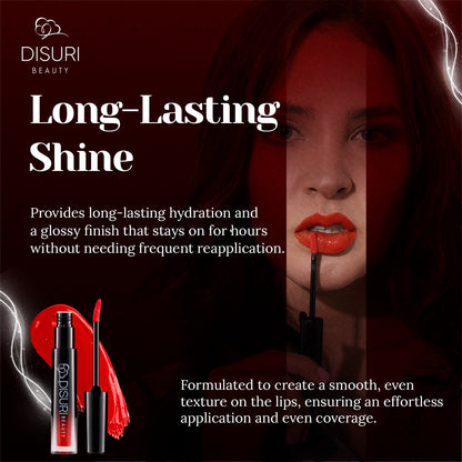 DISURI Beauty Glossy Blast Lip Gloss - Royal Red-2