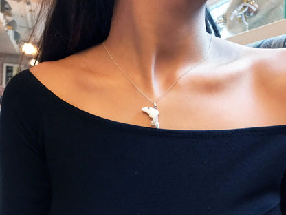 Dolphin necklace on 18 inch Sterling Silver Chain, Be Smarter Than A Dolphin Message, Personalised Gift, Affirmation Necklace, Affirmation Gift, Unique Gift Idea | by nlanlaVictory-1