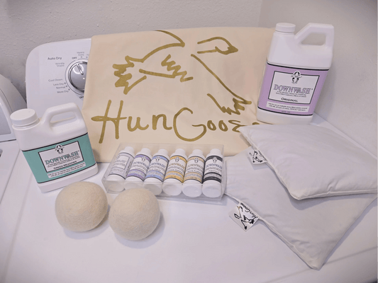 Goose Down Product Care, down comforter cleaning kit with down feather detergent