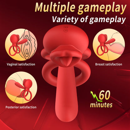 Dragon Tongue 2-in-1 Licking & Vibrating Cock Ring App Controlled-2