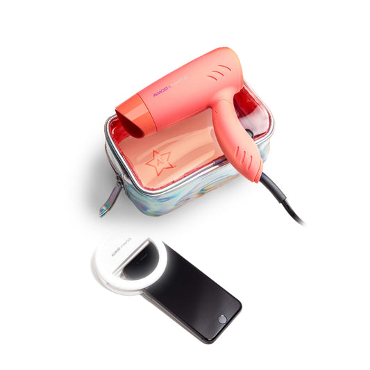 "Blown Voyage" 2-Piece Set - Orange/White Dryer and Selfie Light-0