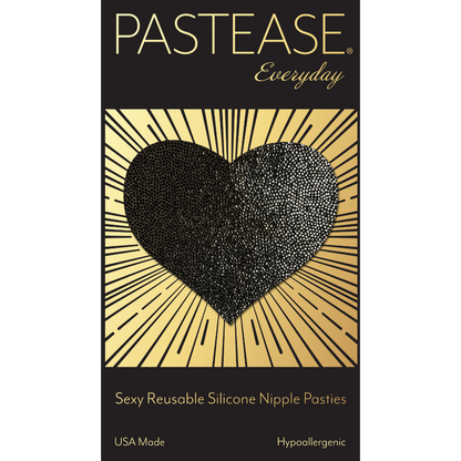 5-Pack: Everyday Reusable: Liquid Black Heart Reusable Nipple Pasties by Pastease® Everyday o/s-1
