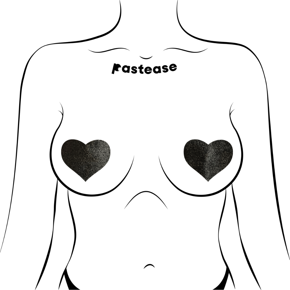 5-Pack: Everyday Reusable: Liquid Black Heart Reusable Nipple Pasties by Pastease® Everyday o/s-3
