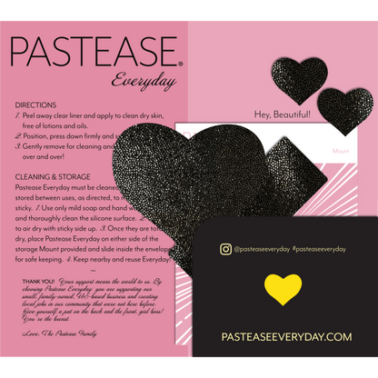 5-Pack: Everyday Reusable: Liquid Black Heart Reusable Nipple Pasties by Pastease® Everyday o/s-2