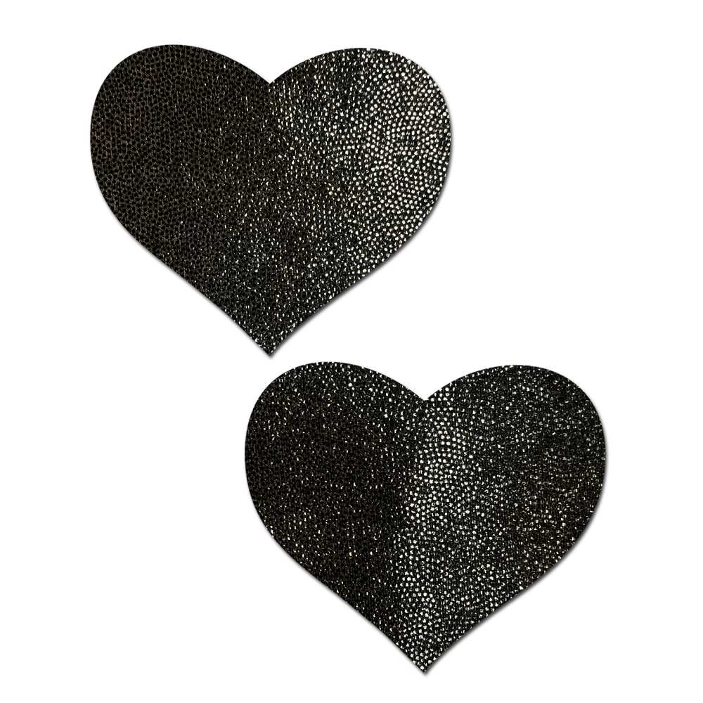 5-Pack: Everyday Reusable: Liquid Black Heart Reusable Nipple Pasties by Pastease® Everyday o/s-0