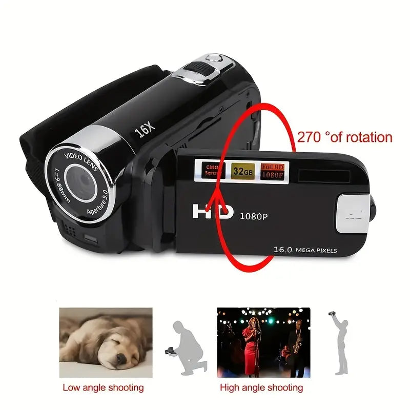 Black 270° Rotating LED Flip Screen Camera-3