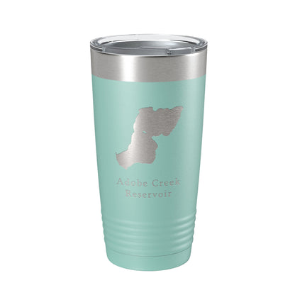 Adobe Creek Reservoir Tumbler Lake Map Travel Mug Insulated Laser Engraved Coffee Cup Colorado 20 oz-12