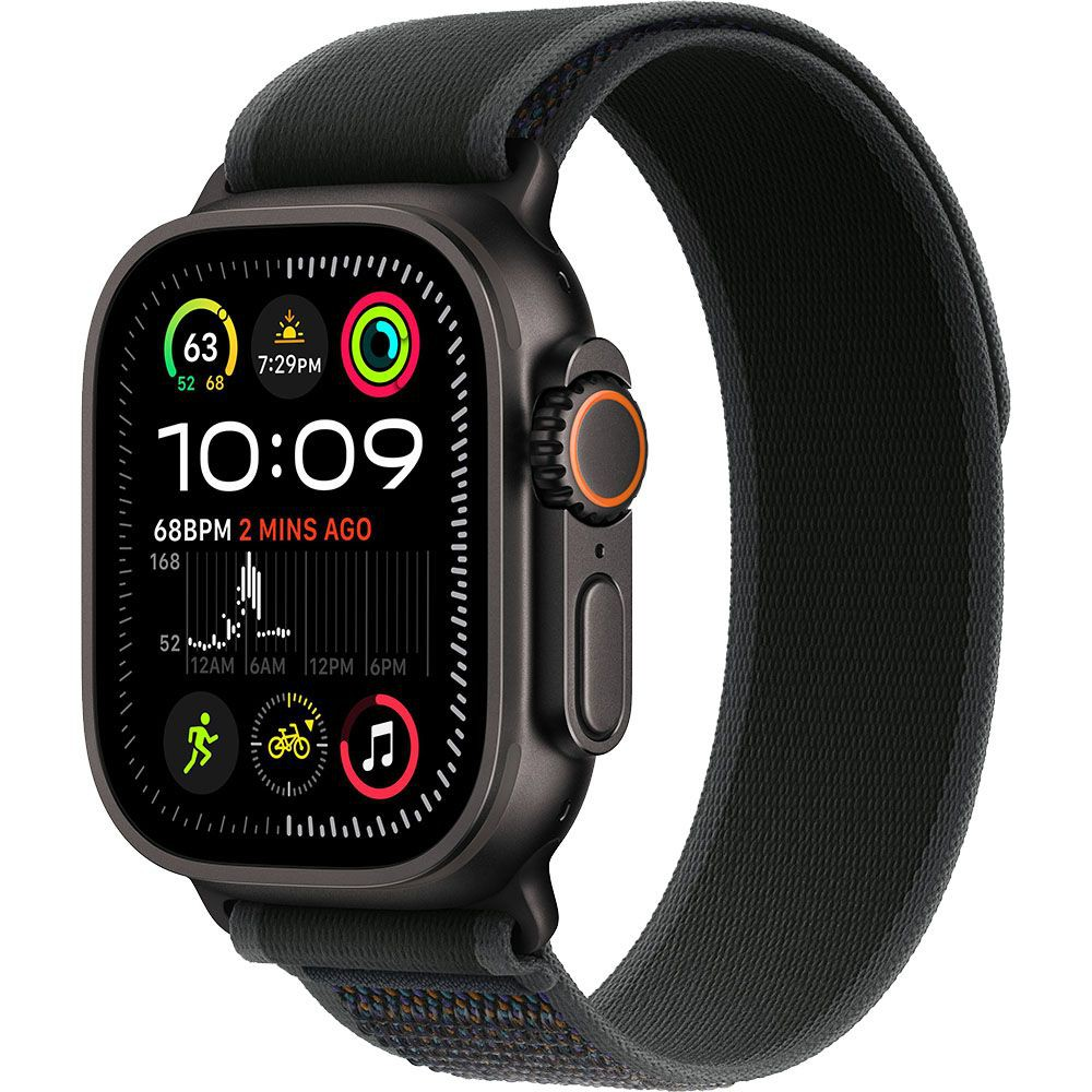 Apple Watch Ultra2 v2 Cellular, 49 mm, черен титаниев корпус, черна следа, M/L (APPLE-MX4V3CM)-0