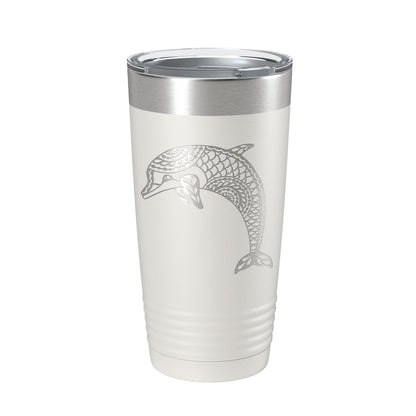 Dolphin Tumbler Zentangle Travel Mug Insulated Laser Engraved Coffee Cup 20 oz-7