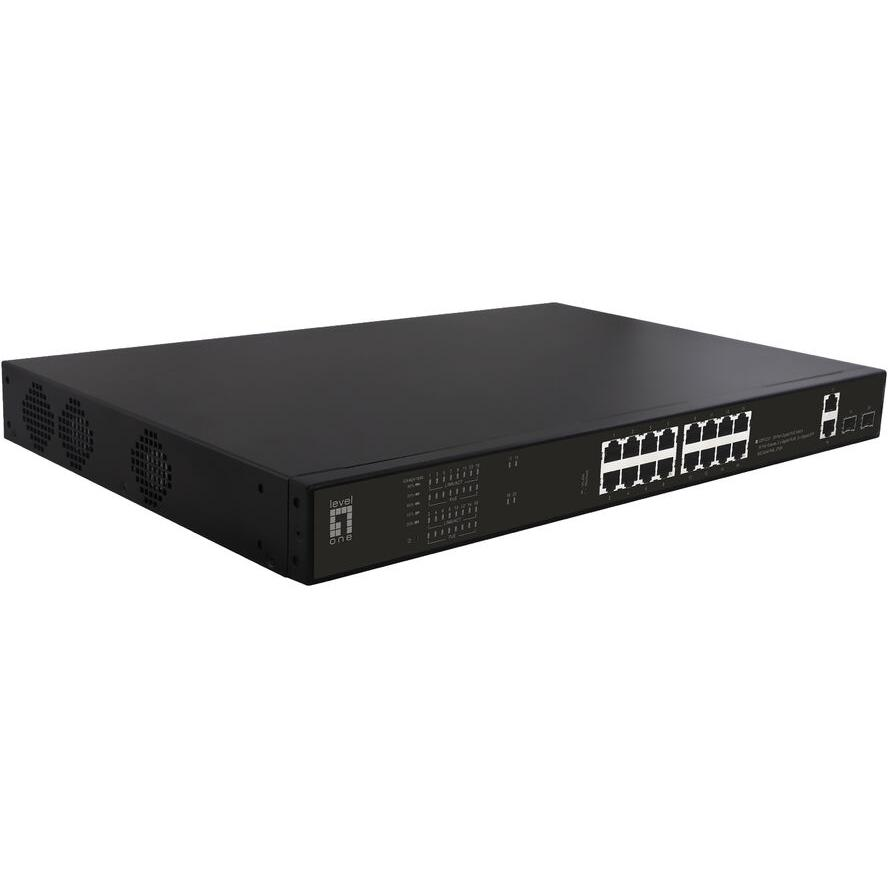 LevelOne GEP-2021 мрежов суич Неуправляем Gigabit Ethernet (10/100/1000) Захранване по Ethernet (PoE) 1U Черен (GEP-2021)-0
