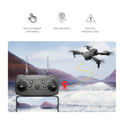 E88 Quadcopter UAV Drone with Dual HD Cameras - Black (HD Dual Camera)-4