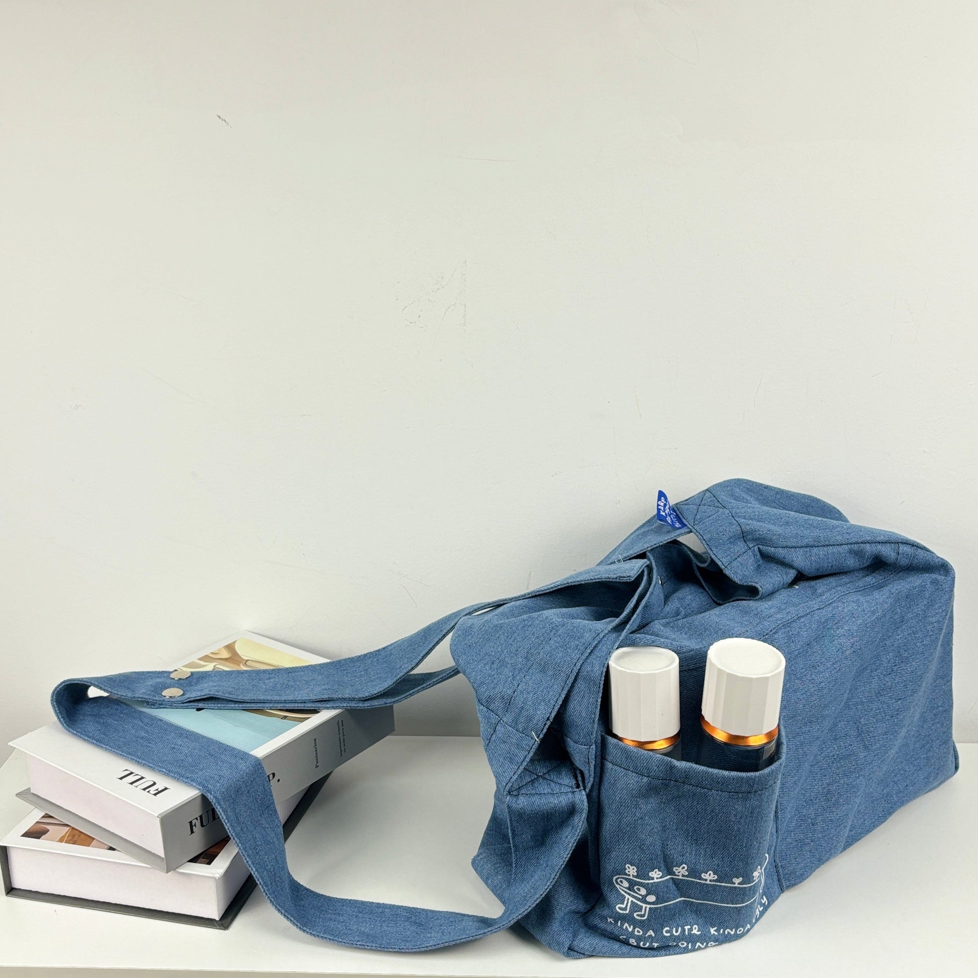 KAUBOII: Large denim tote bag-4