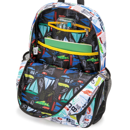 Kids Backpack | 16" Tall | Sailboats-2