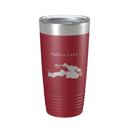 Dallas Lake Map Tumbler Travel Mug Insulated Laser Engraved Coffee Cup Indiana 20 oz-18