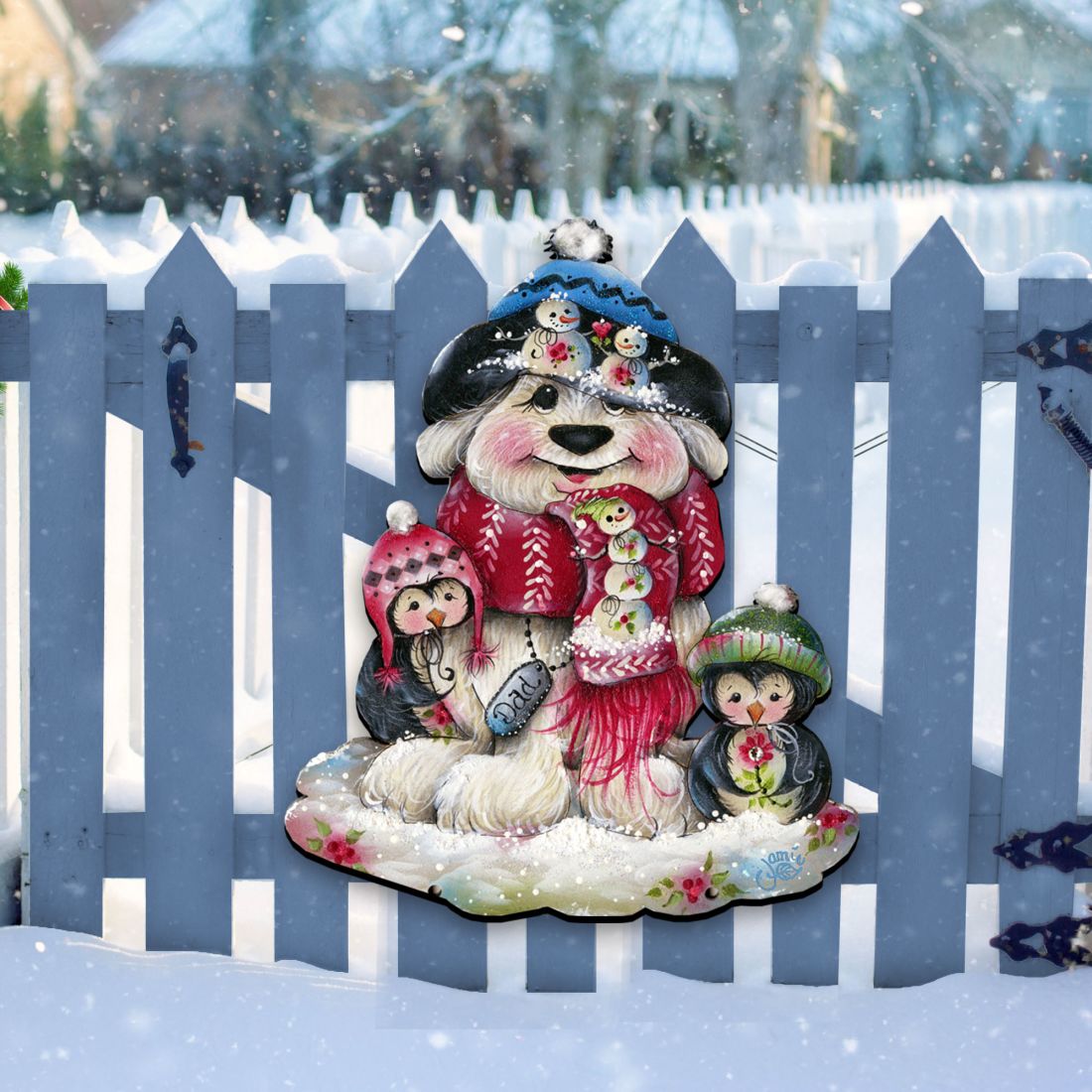 Christmas Dog Penguin Door Decor by Jamie Mills-Price - Pets Dog and Cats Decor - 8457503H-3