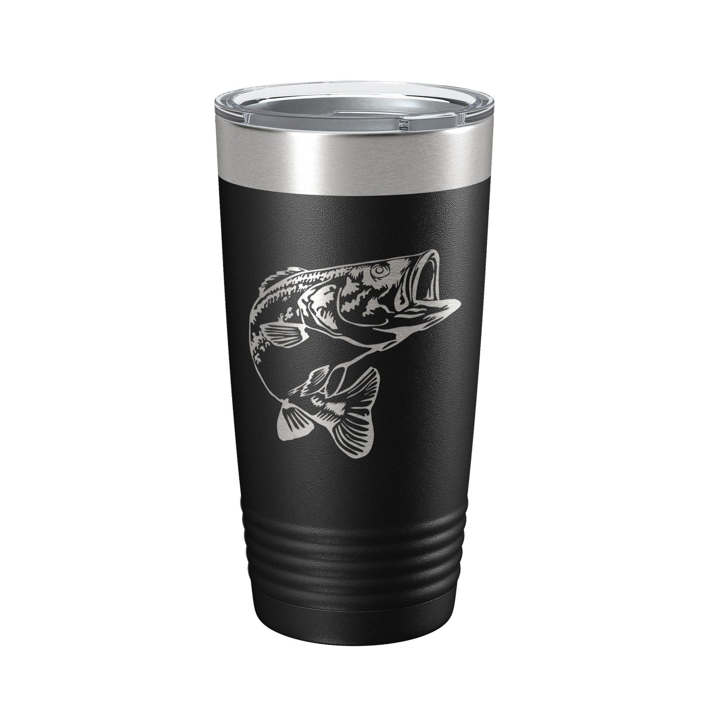 Bass Fishing Tumbler Angler Travel Mug Insulated Laser Engraved Coffee Cup Gift 20 oz-0