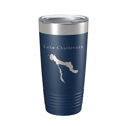 Lake Charlevoix Map Tumbler Travel Mug Insulated Laser Engraved Coffee Cup Michigan 20 oz-8