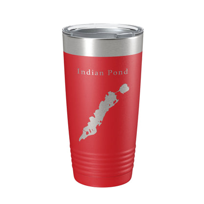 Indian Pond Tumbler Lake Map Travel Mug Insulated Laser Engraved Coffee Cup Maine 20 oz-10